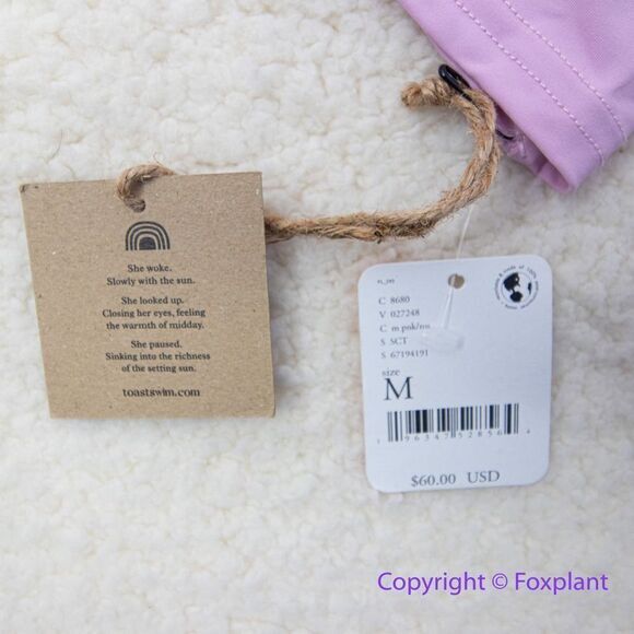 New! Set! Toast Swim crop surf bikini top High Waist, String Bikini Bottom, M - Picture 3 of 16